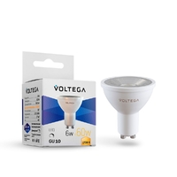 Лампа светодиодная диммируемая Voltega GU10 6W 2700К прозрачная 7250
